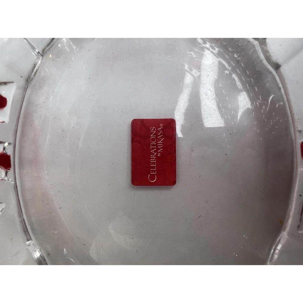 Celebrations By Mikasa Ruby Ribbon Crystal Candy Dish Bowl EUC 6.25” X 5.5” - Picture 4 of 4